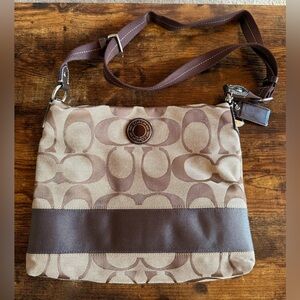 Coach Signature Stripe File Bag
